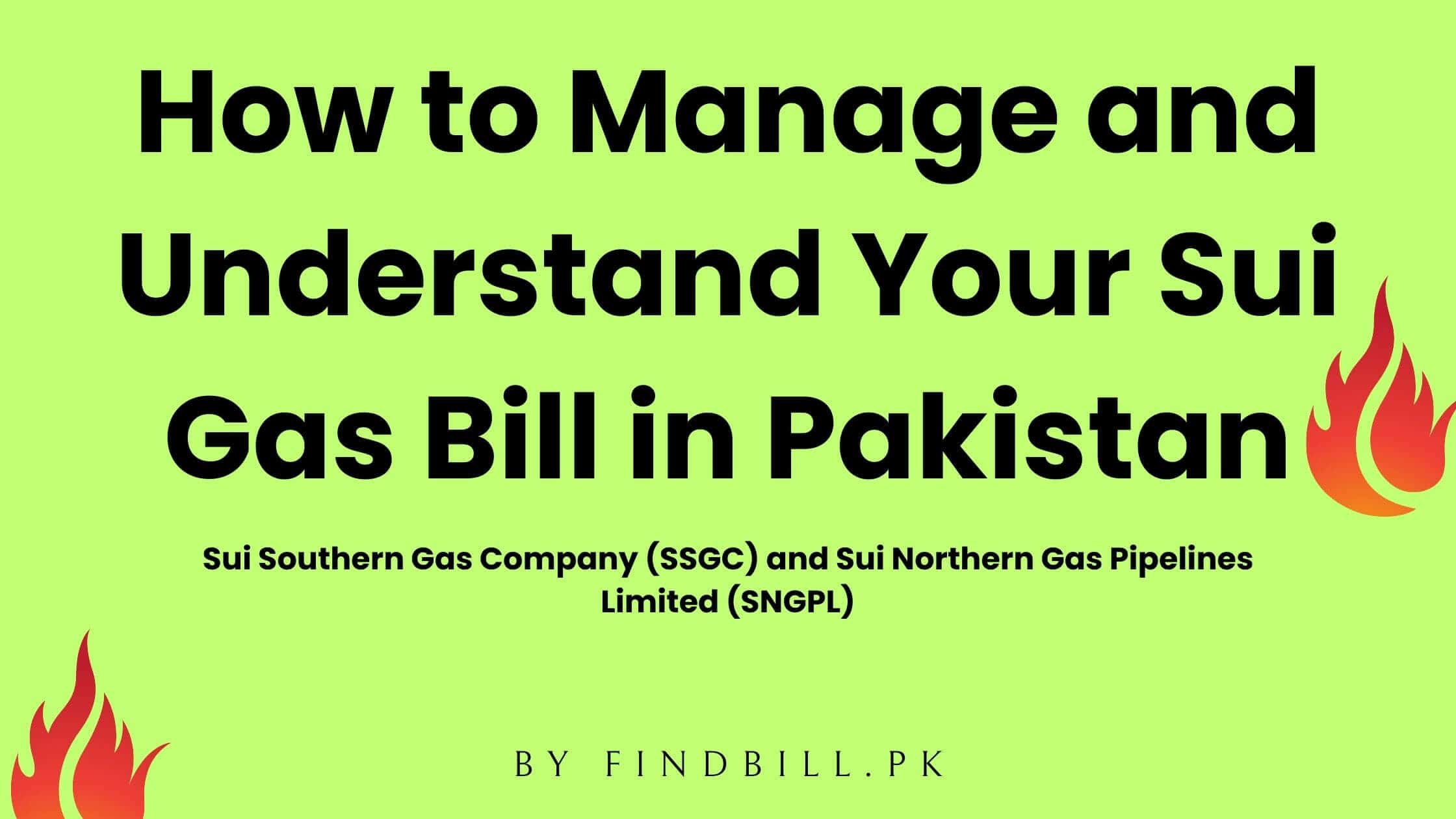 Sui gas bill in Pakistan