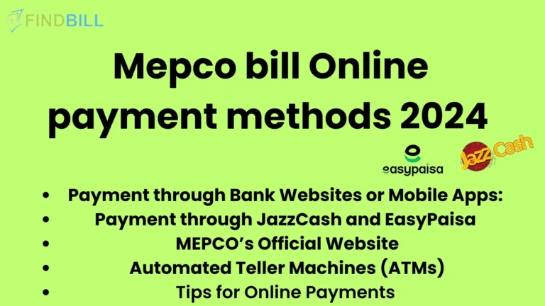 Mepco bill payment methods 2024 (Updated Guide)